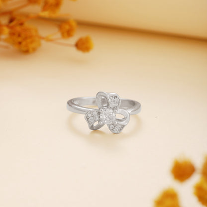 CZ Floral Bloom Ring in 925 Sterling Silver