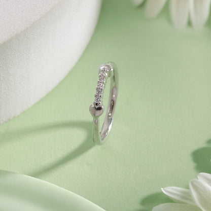 Minimal CZ Studded Sterling Silver Ring