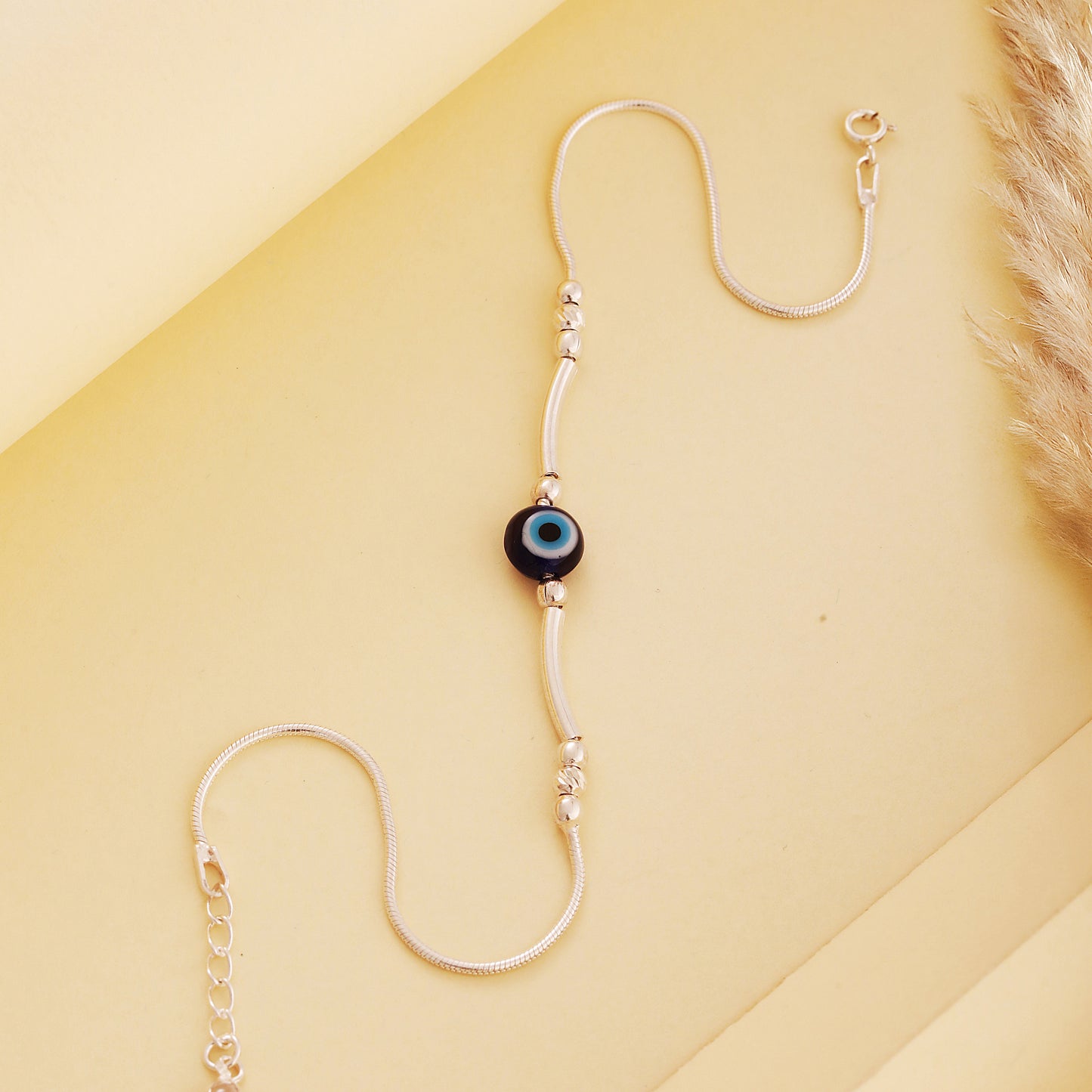 925 Sterling Silver Evil Eye Anklet