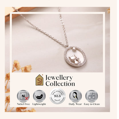 925 Silver Celestial Cat Pendant & Chain