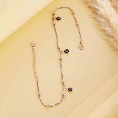 925 Silver Evil Eye Charm Anklet