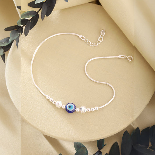 925 Silver Evil Eye Anklet