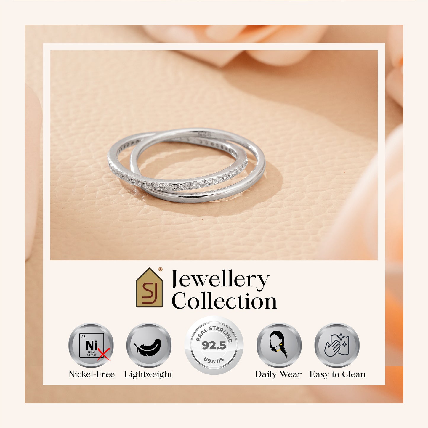 Infinity CZ Sterling Silver Ring