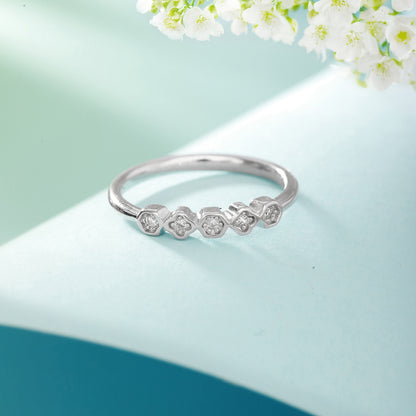 Classic CZ Studded 925 Silver Ring