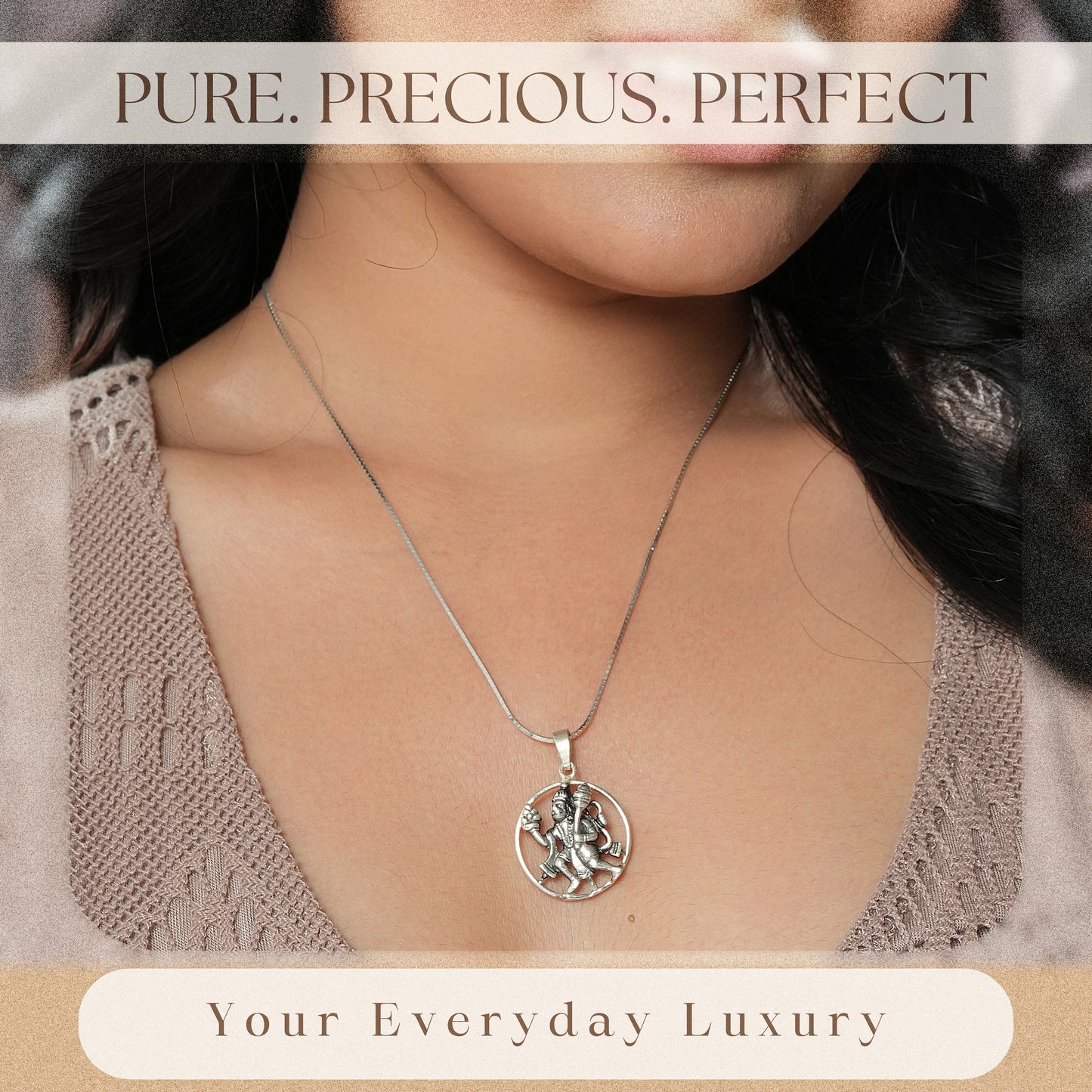 925 Silver Bajrangbali Pendant