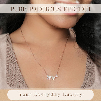 Rose Gold Chain and Butterfly Pendant in 925 Silver