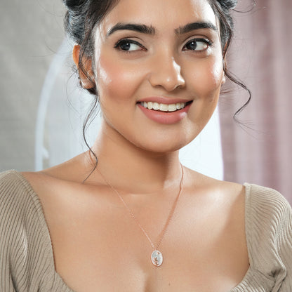 Rose Gold Celestial Cat Pendant & Chain in Sterling Silver