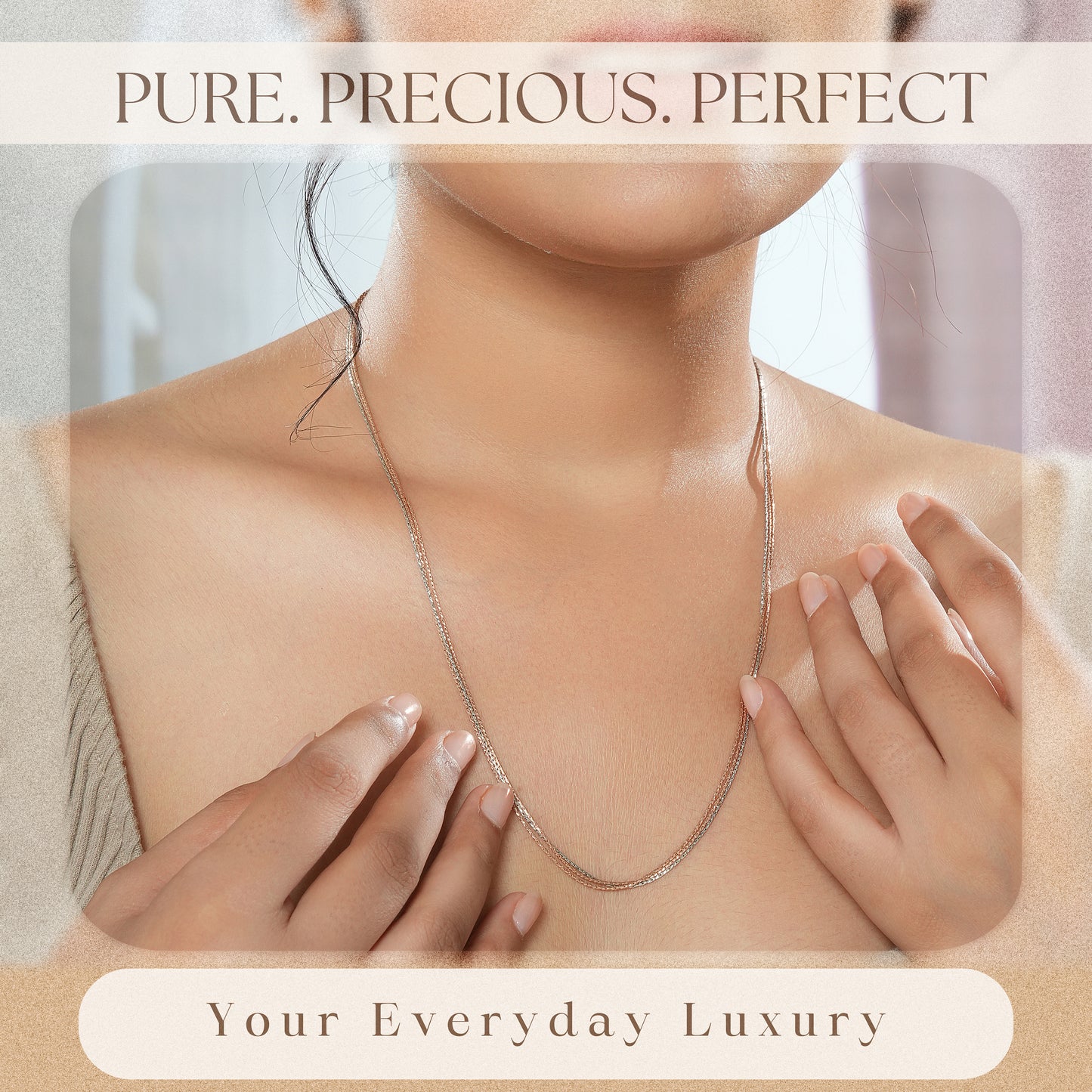 925 Two-tone Rose Gold Silver Chain