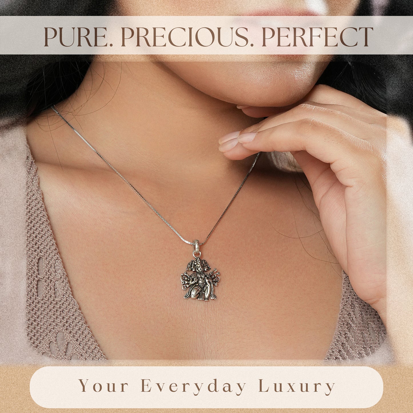 Sterling Silver Panchmukhi Hanuman Locket