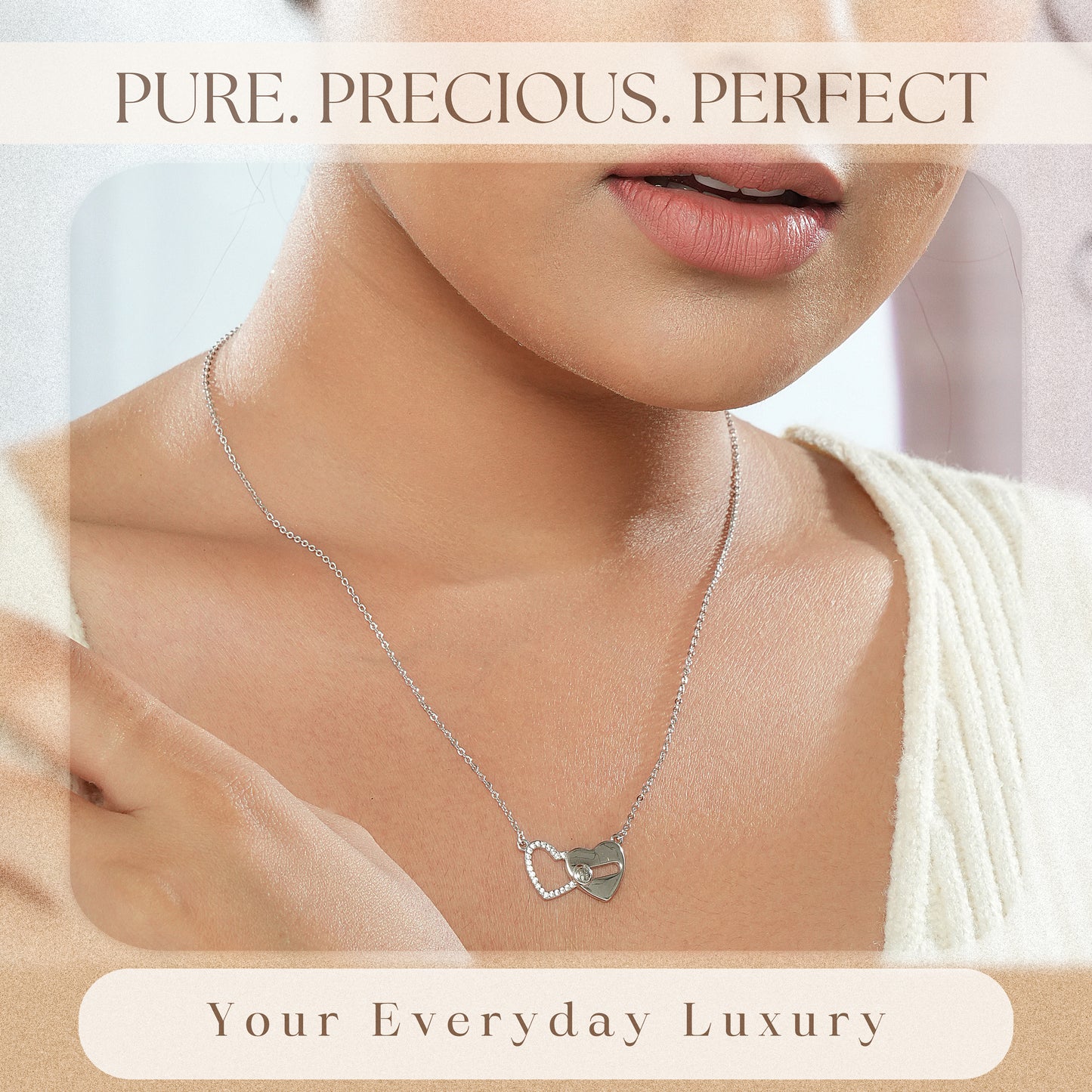 Sterling Silver Entwined Hearts Locket with Chain