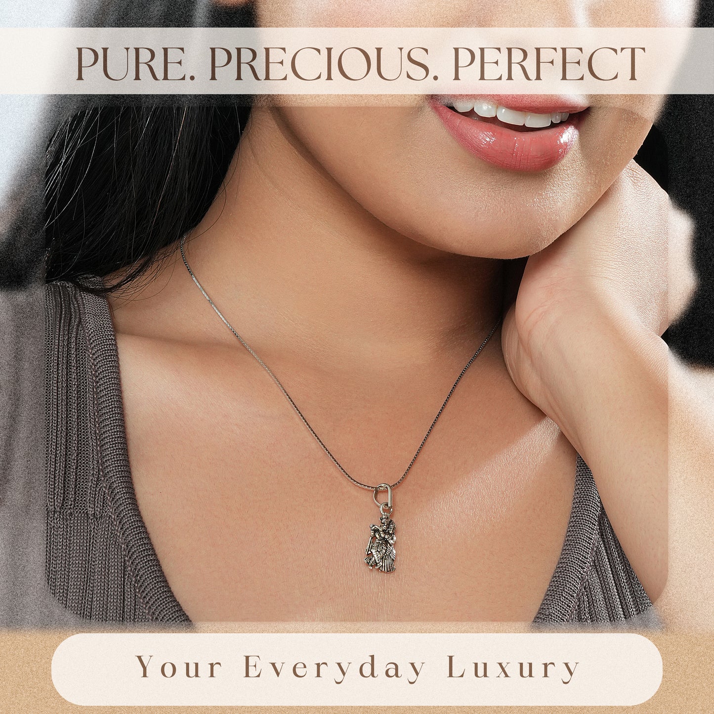 925 Silver Radha Krishna Locket