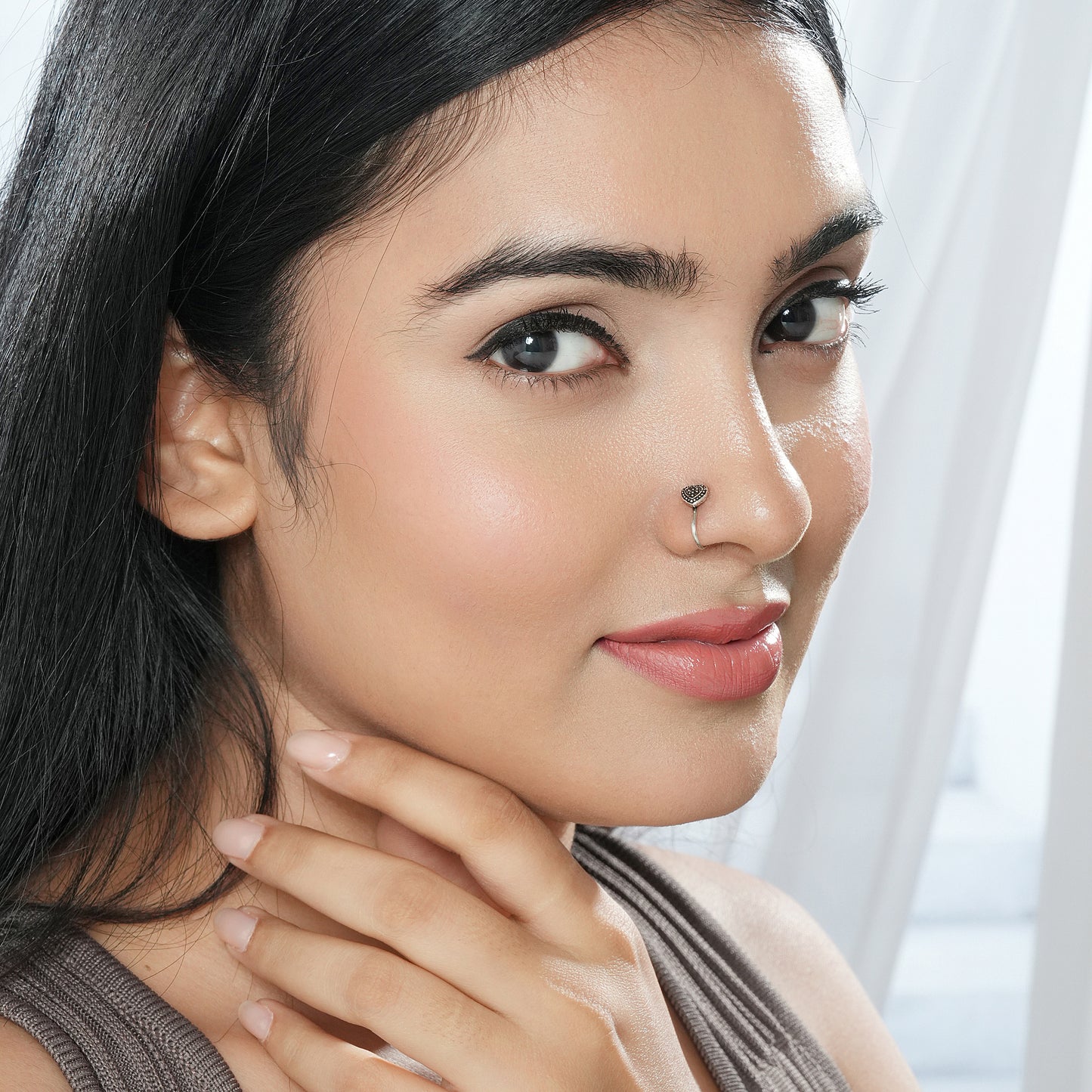 Sterling Silver Oxidised Clip-on Nose Ring - Set of 3