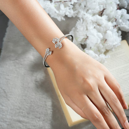Sterling Silver CZ Bow Bracelet