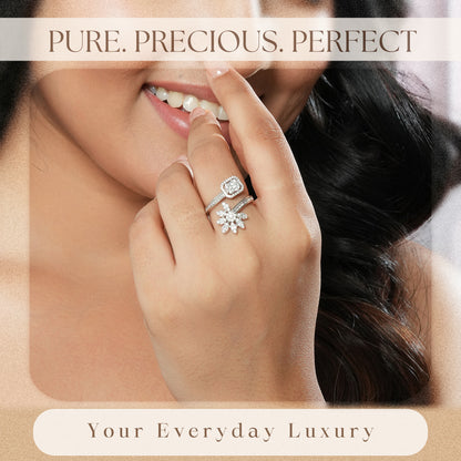 925 Sterling Silver Flower Ring
