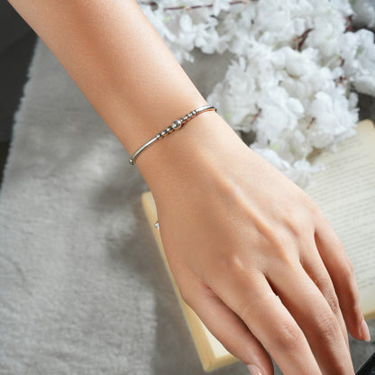 Adjustable Sterling Silver Bead Bracelet