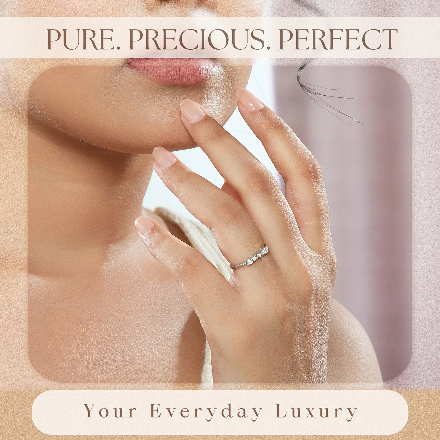 CZ Studded 925 Silver Hearts Ring