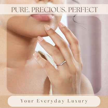 CZ Studded 925 Silver Hearts Ring