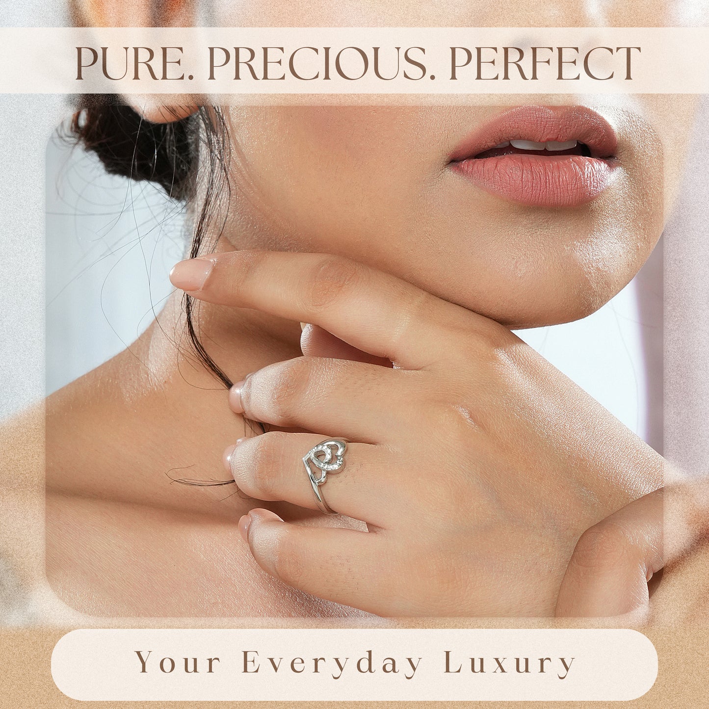 Entwined Hearts 925 Sterling Silver Ring