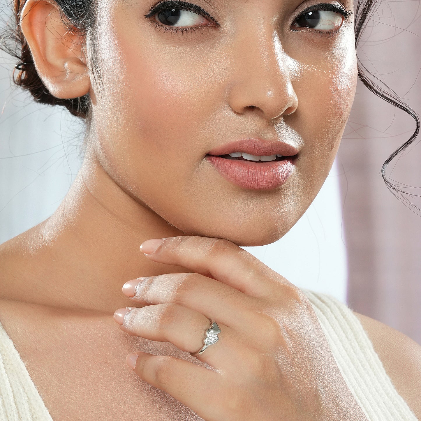 Twin Heart Sterling Silver Ring