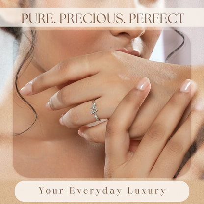 925 Silver Starry Night CZ Studded Ring