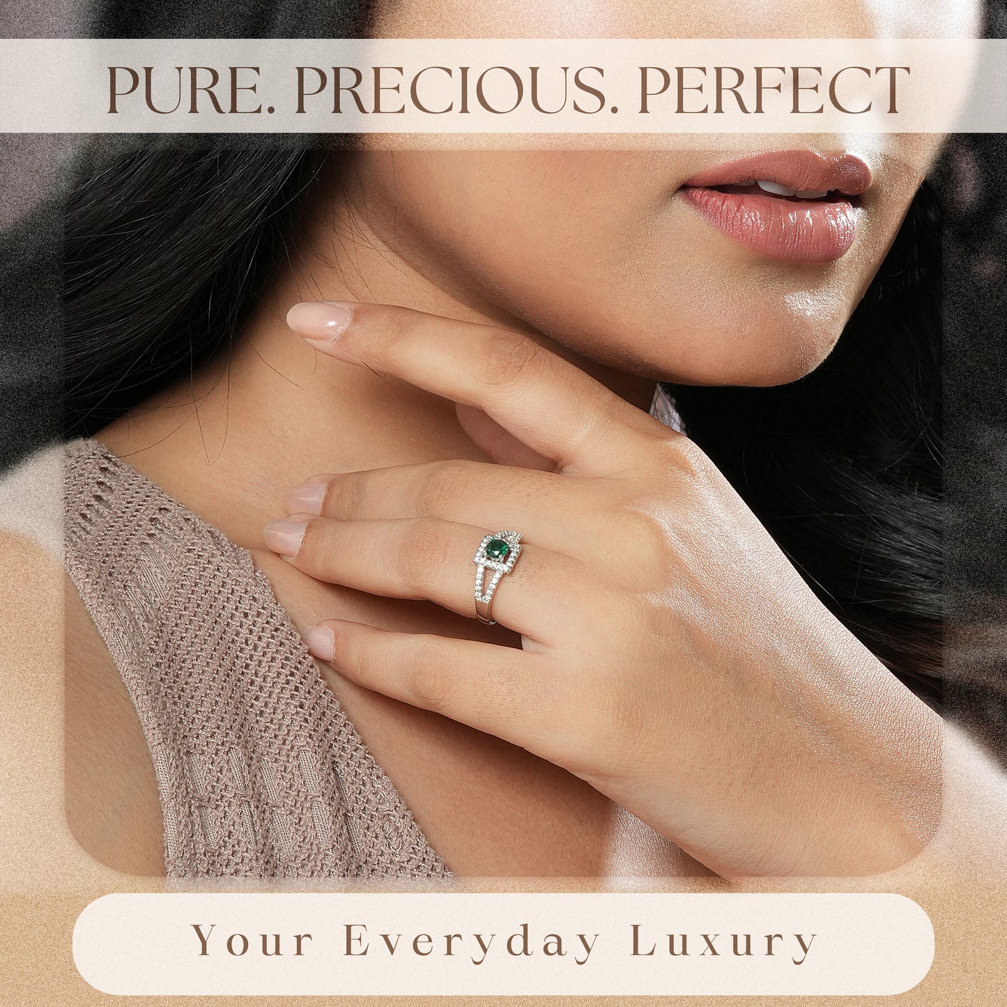 Emerald Green 925 Sterling Silver Ring