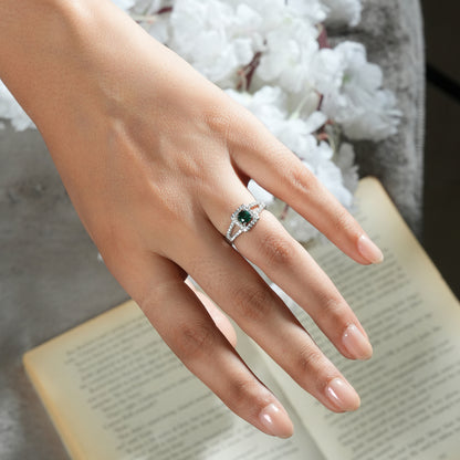 Emerald Green 925 Sterling Silver Ring