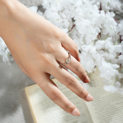 925 Silver Ring with Entwined Hearts