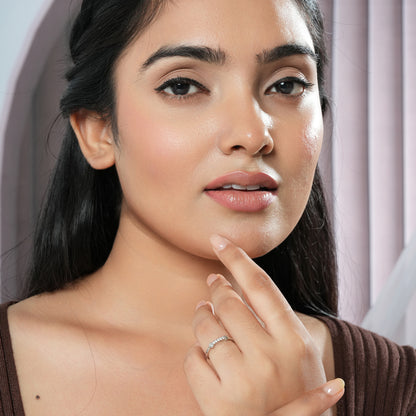 Minimal CZ Studded Sterling Silver Ring