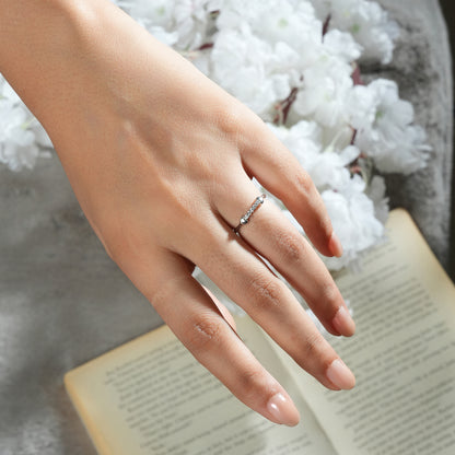 Minimal CZ Studded Sterling Silver Ring