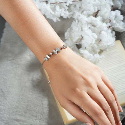 Adjustable 925 Silver Butterfly Bracelet