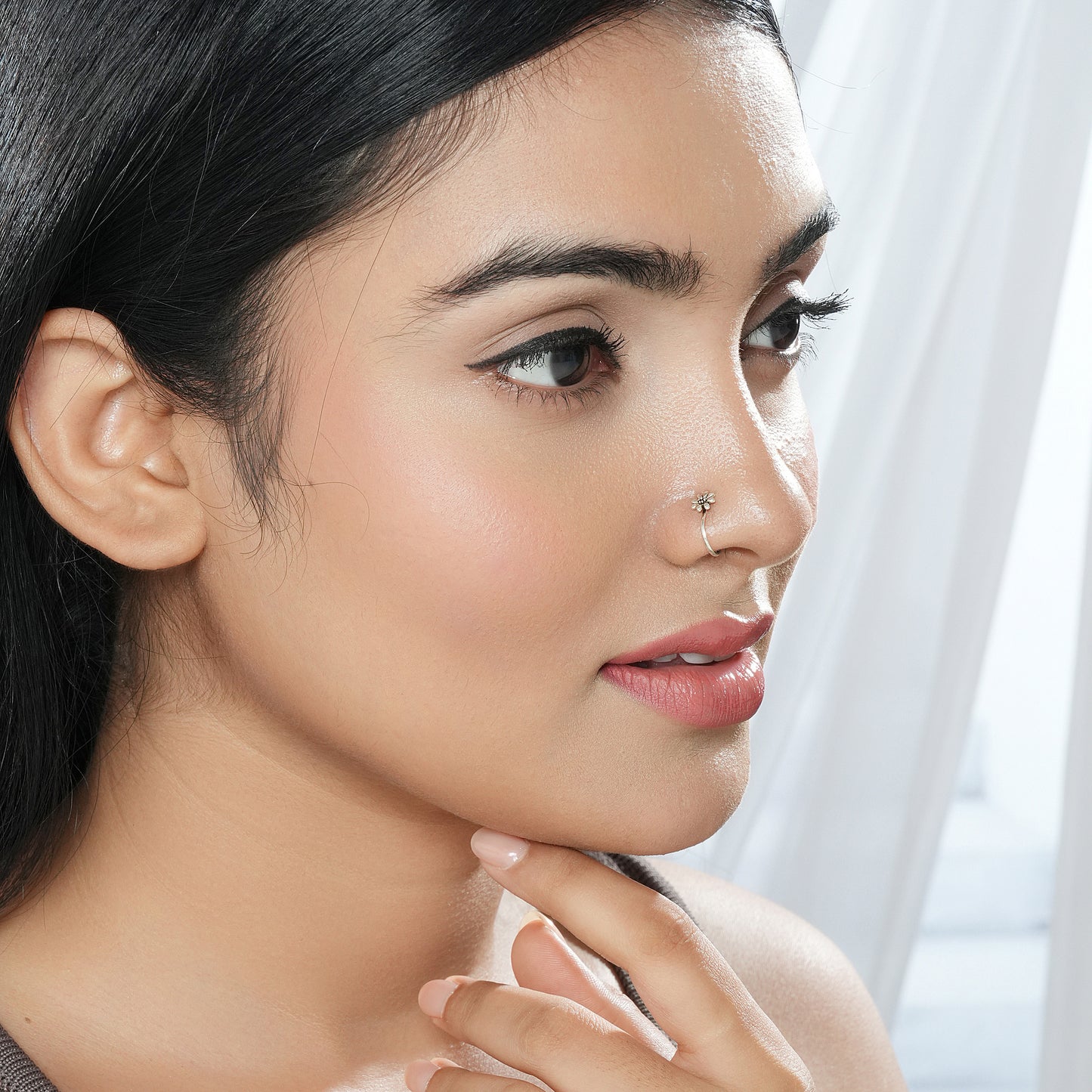 925 Silver Oxidised Clip-on Nose Ring - Set of 3