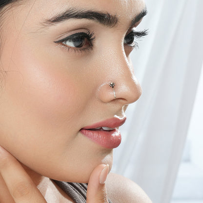 Floral Charm Clip-On 925 Silver Nose Ring - Set of 3