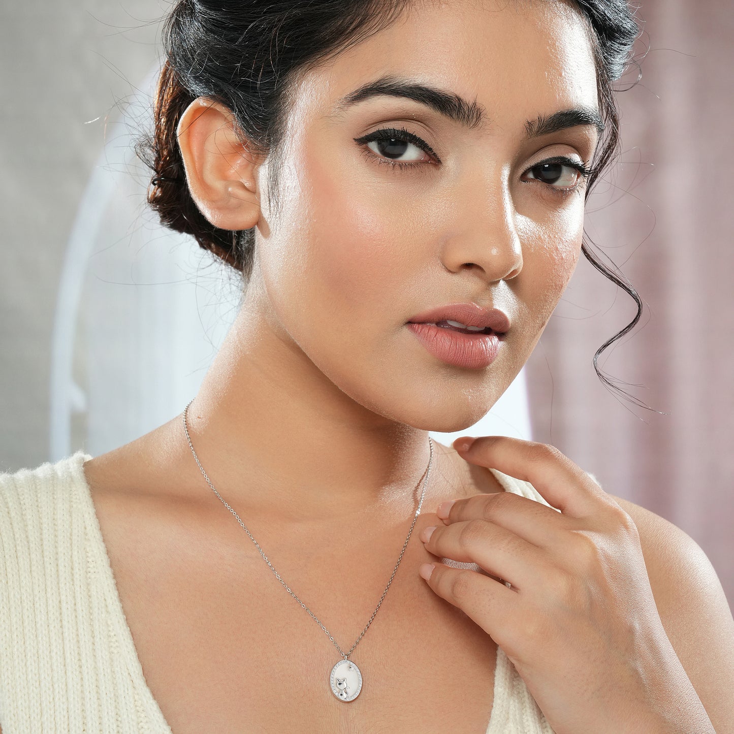 925 Silver Celestial Cat Pendant & Chain