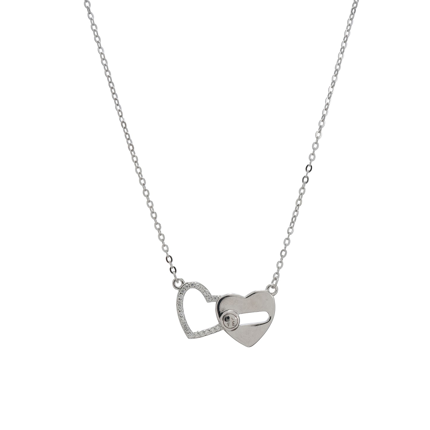 Sterling Silver Entwined Hearts Locket with Chain