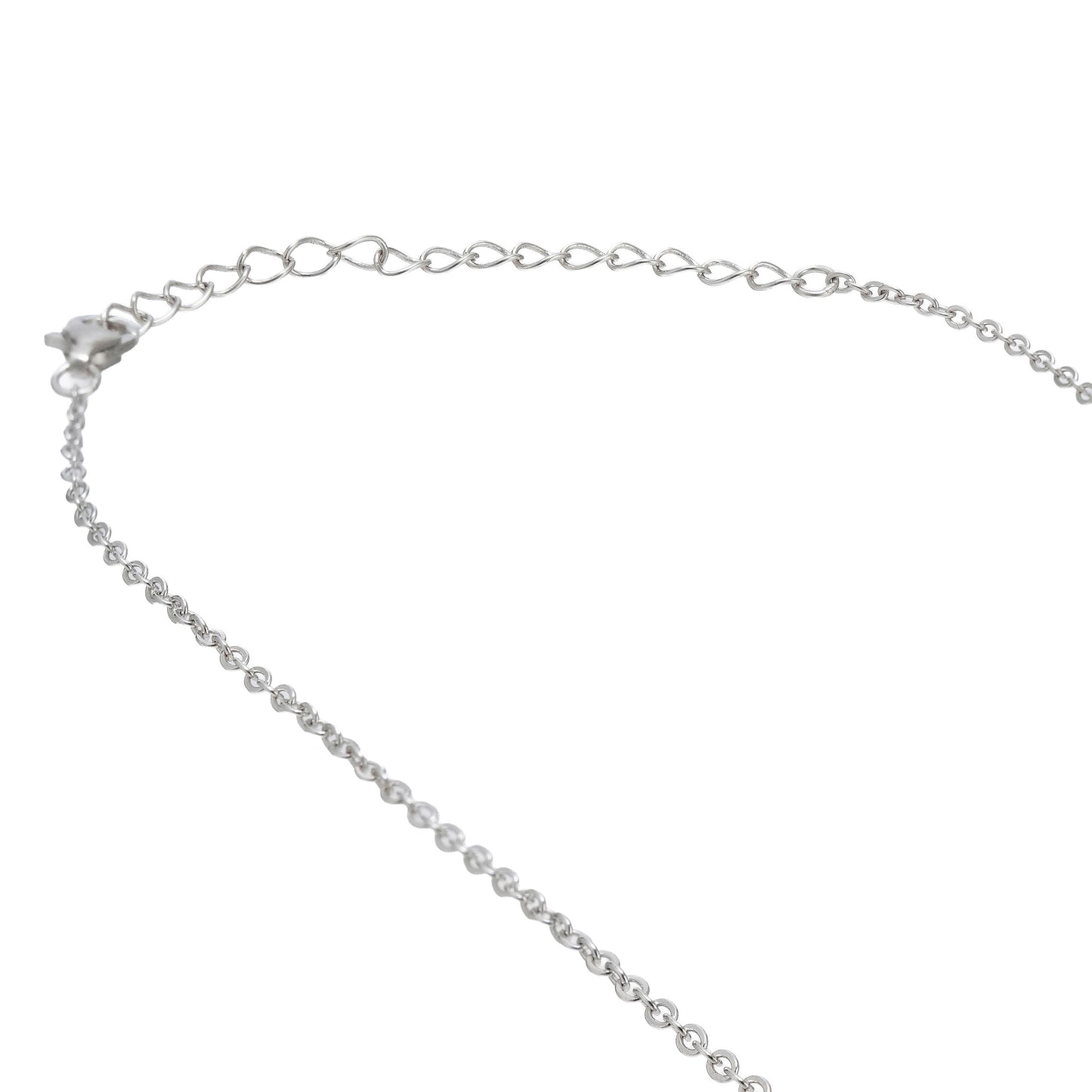 CZ Studded Silver Locket with Chain